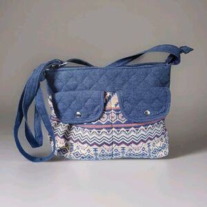 Canyon Sky Aztec Denim Crossbody Purse SouthWest Inspired Bag Design Native